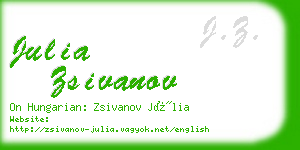 julia zsivanov business card